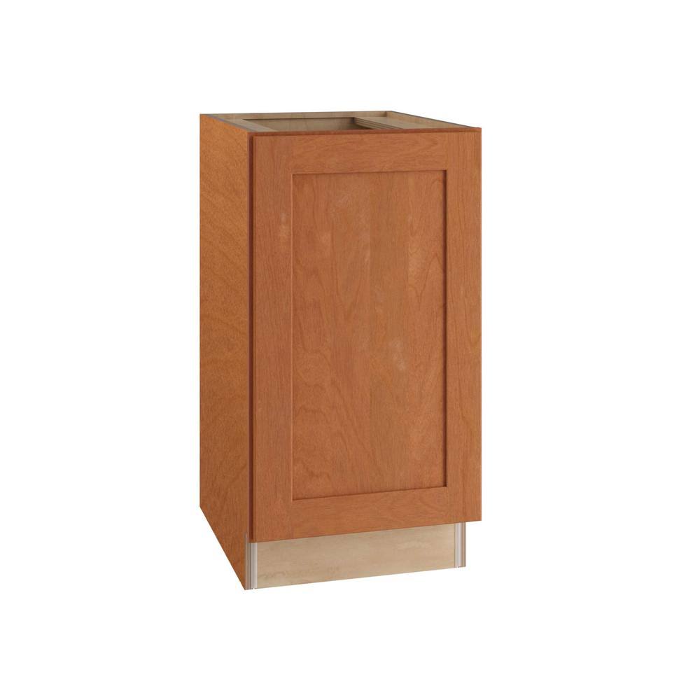 Home Decorators Collection Hargrove Assembled 21x34.5x24 in. Plywood Shaker Base Kitchen Cabinet Right Soft Close in Stained Cin