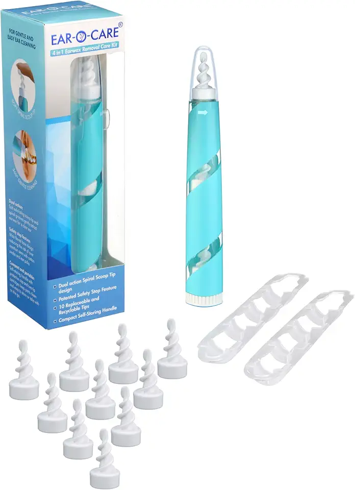 Premium Ear Wax Removal Tool - 4-in-1 Ear Care Products Kit - Dual-Action - Soft & Durable Silicone Tips for Gentle Ear Cleaning