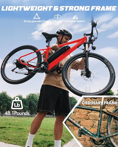 Racer Electric Bike for Adults - 21-Speed Mountain Lightweight Ebike with Peak 750W 22MPH Brushless Motor, 375Wh Removable Battery