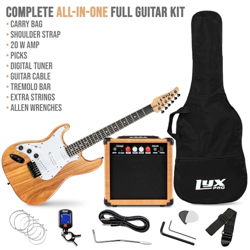 LyxPro Electric Guitar 39" inch Complete Beginner Starter kit Full Size with 20w Amp, Package Includes All Accessories, Digital Tuner, Strings, Picks