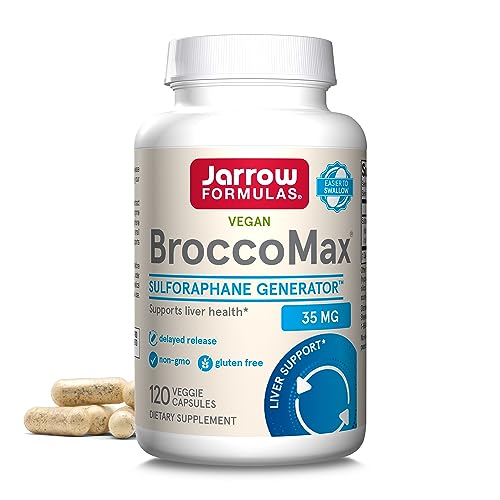 Jarrow Formulas BroccoMax Sulforaphane Generator 35 mg With Sulforaphane Glucosinolate and Myrosinase, Dietary Supplement for Liver Health Support