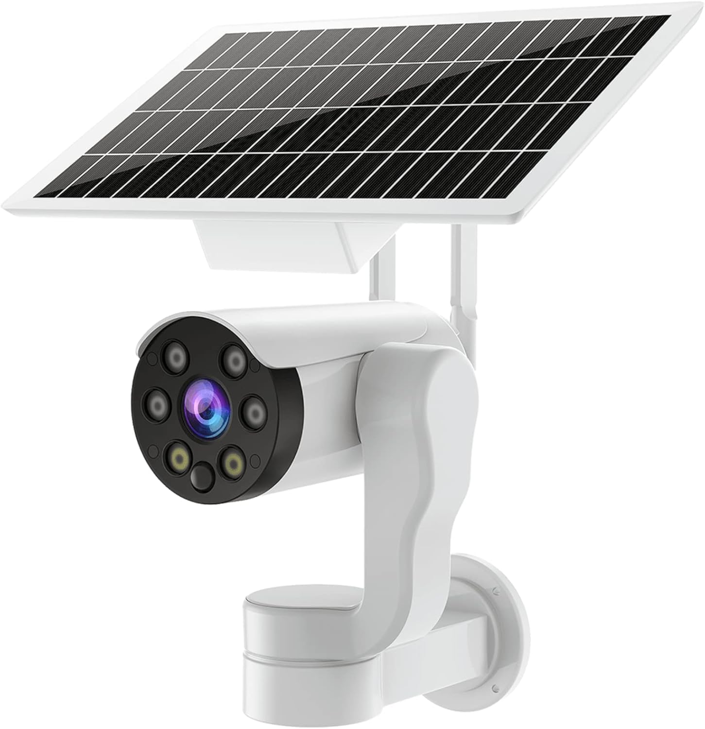 Wireless Security Camera Outdoor Solar Powered WiFi Cameras 360° View Full Color Night Vision PTZ with Spotlight, PIR Motion Detection, 2-Way Audio