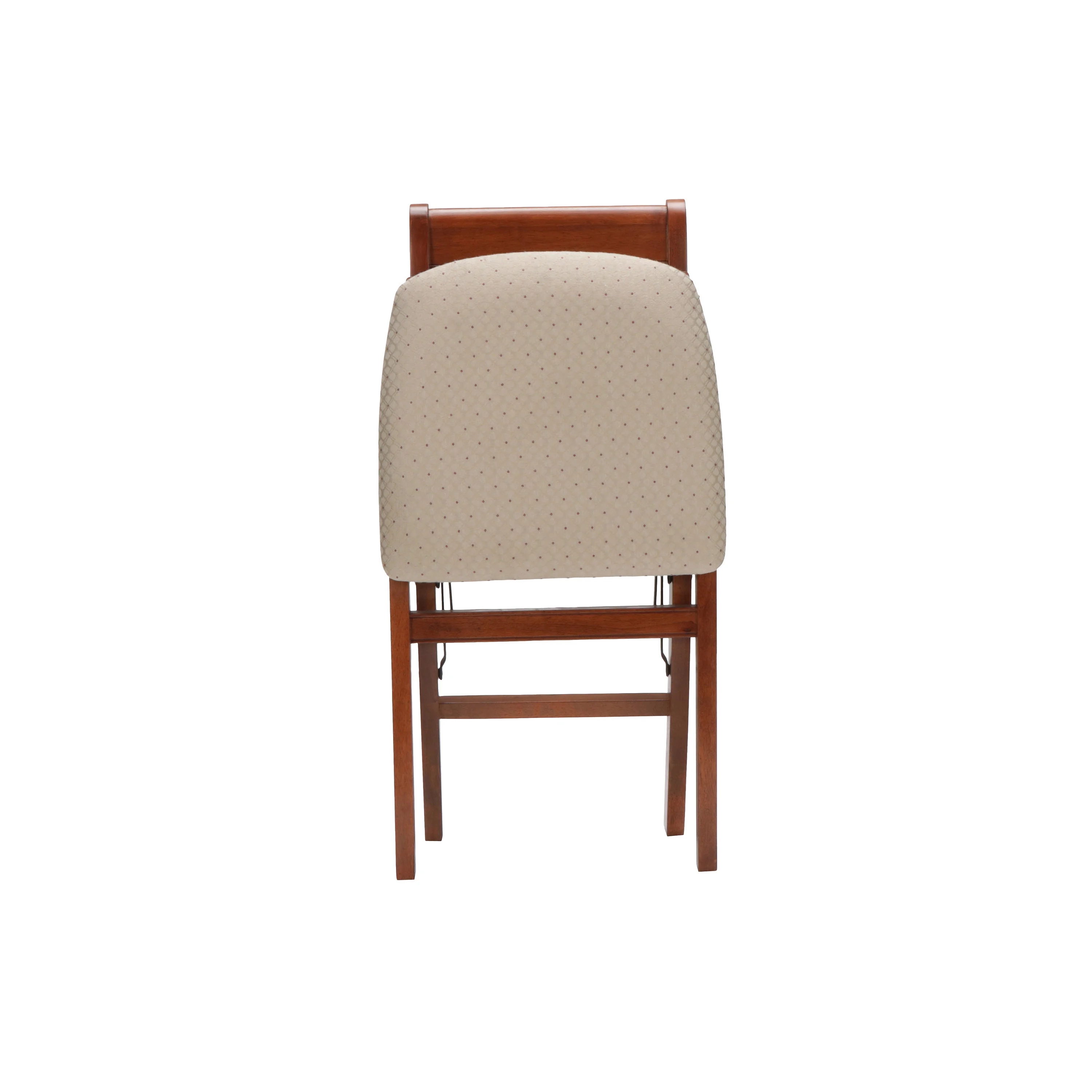 Stakmore Hardwood Traditional Music Back Folding Chair - Light Cherry Finish and Blush Upholstery (2 Pack)