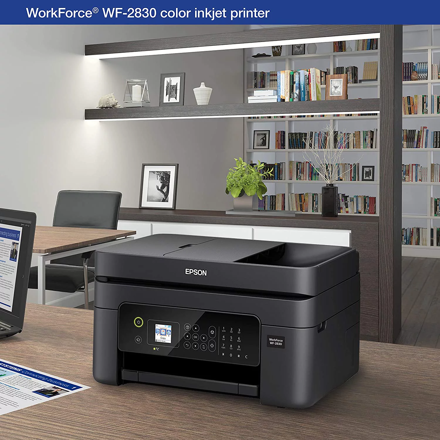 Epson Workforce WF-2830 All-in-One Wireless Color Printer with Scanner, Copier and Fax