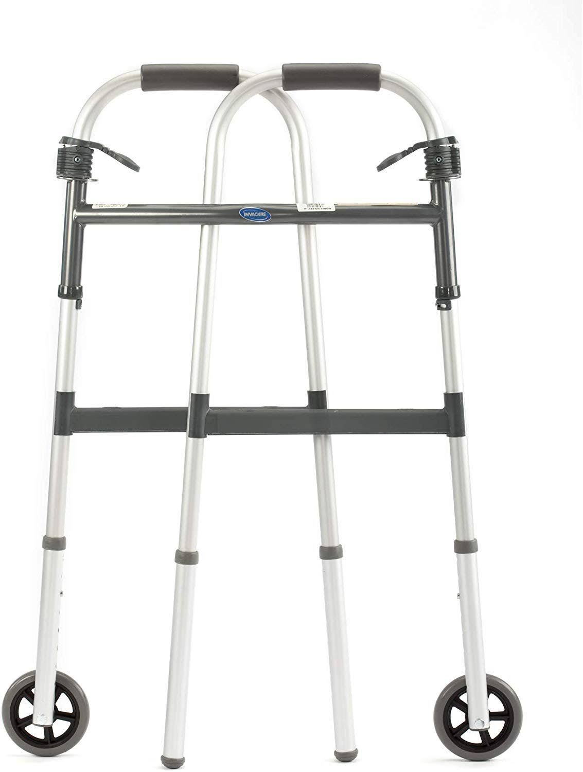Invacare Dual Release Walker with 5x22 Fixed Wheels Dual Release Walker with 5x22