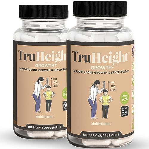 TruHeight Capsules - Natural Height Growth for Kids & Teens - Height Growth Maximizer with Ashwaganda & Calcium - Peak Height Booster