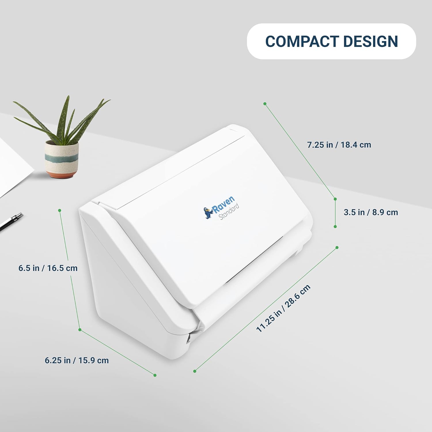 Raven Select Document Scanner for Windows PC and Mac Computer, Color, Two Sided Duplex, Auto Document Feeder (ADF), Scan to Cloud