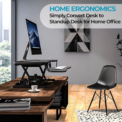 VERSADESK PowerPro™ 36 Inch Electric Standing Desk Converter, Height Adjustable Sit to Stand Up Desk Riser