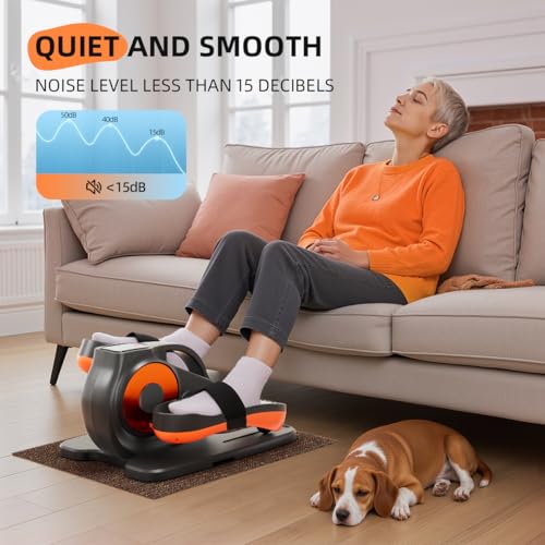 Under Desk Elliptical Machine, Electric Ellipse Leg Exerciser with Remote