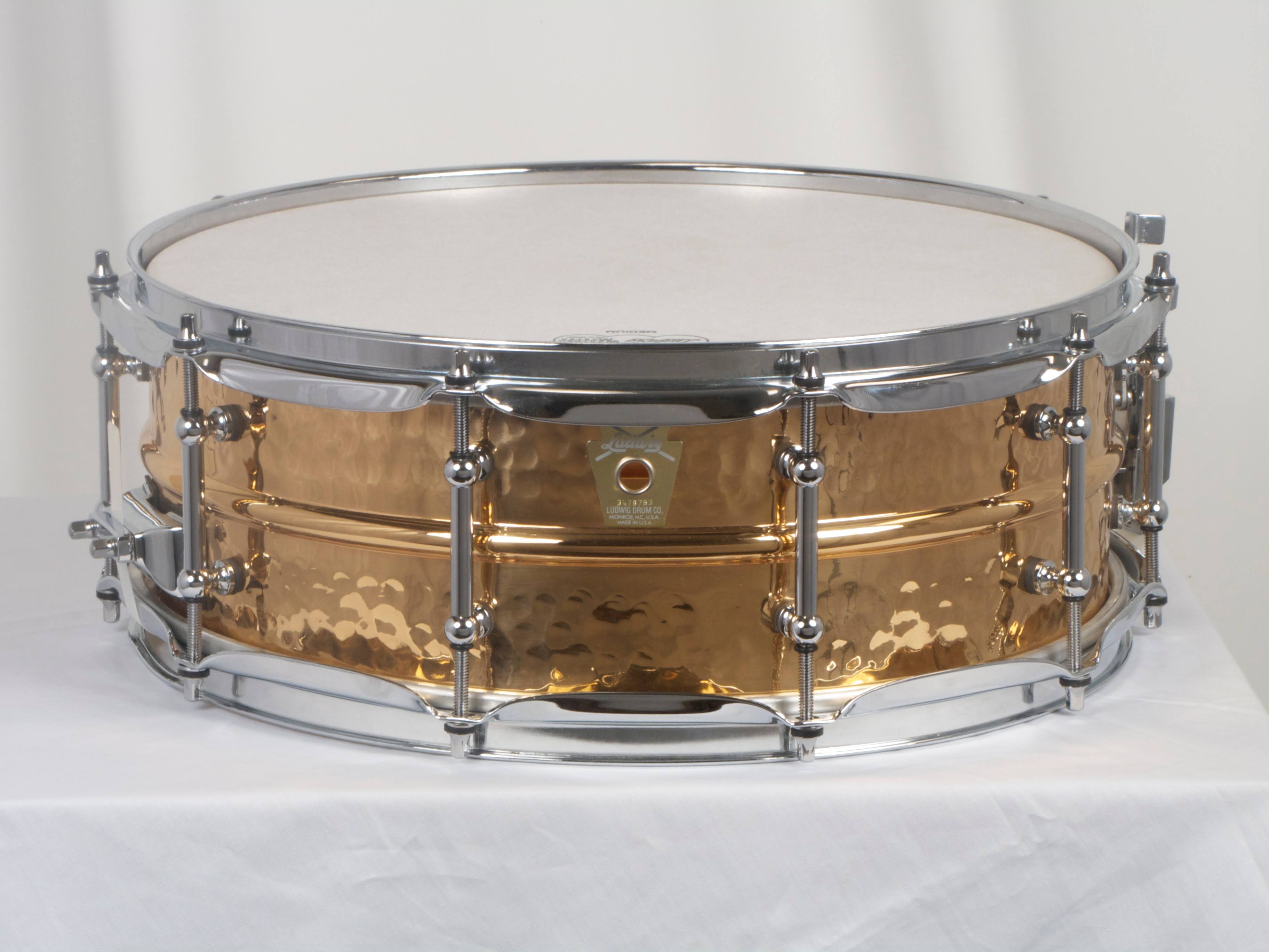 Ludwig 5x14x22 LB550KT Hammered Bronze Snare with Tube Lugs