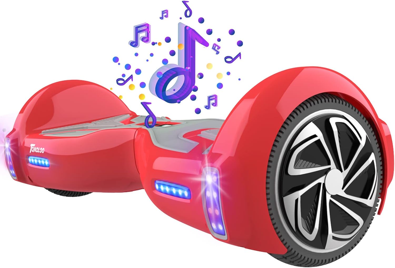 TOMOLOO Hoverboard for Kids and Adult with Bluetooth Speaker and Flash LED Lights, Electric Hover Board with Smart APP
