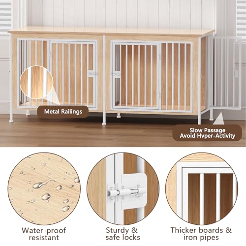 EasyCom 39.96" XL Wooden Large Dog Crate Furniture for Medium and Large Breed
