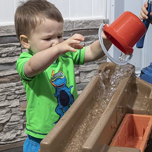 Step 2 Pump & Splash Discovery Pond Water Table, Kids Water Sensory Activity Pool, Summer Outdoor Toys, 10 Piece Toy Accessories