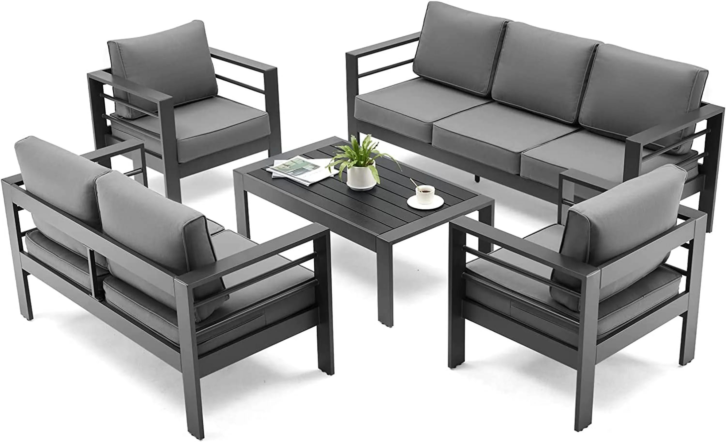 UDPATIO Aluminum Patio Furniture Set, Metal Patio Furniture Outdoor Couch, Aluminum Patio Chairs