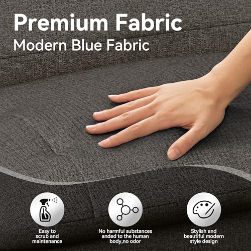 Faux Leather Futon Sofa Bed,Convertible Futon Couch,Memory Foam Loveseat Sleeper Sofa,Small Splitback Modern Folding Couch for Living Room,Office