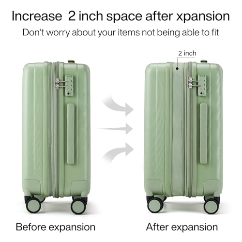 Hanke 29 Inch Luggage Suitcases With Spinner Wheels Lightweight PC hardside Rolling Suitcase With Travel Lock, Checked-Large 29-Inch(Blackish Green)