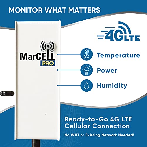 MarCELL PRO - Professional Level Remote Temperature, Humidity & Power - No WiFi Needed - RV, Network Room, Freezer, Home