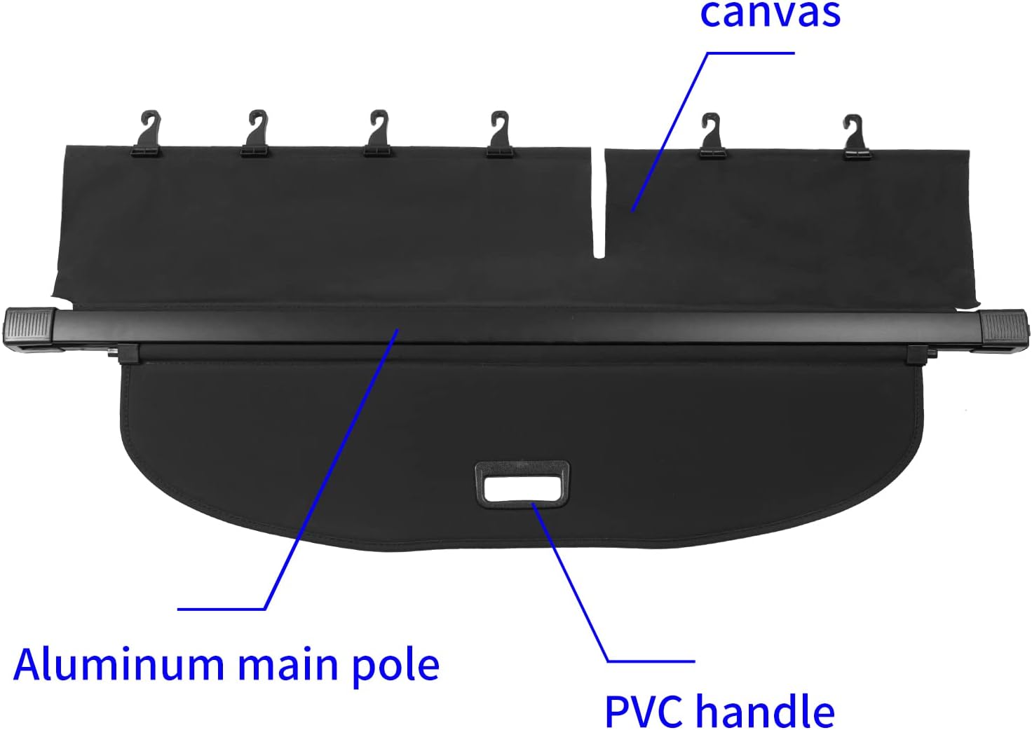 Fit 2019 2020 2021 2022 Jeep Cherokee Cargo Cover Rear Trunk Shade Cover Car Accessories Retractable (Style A)