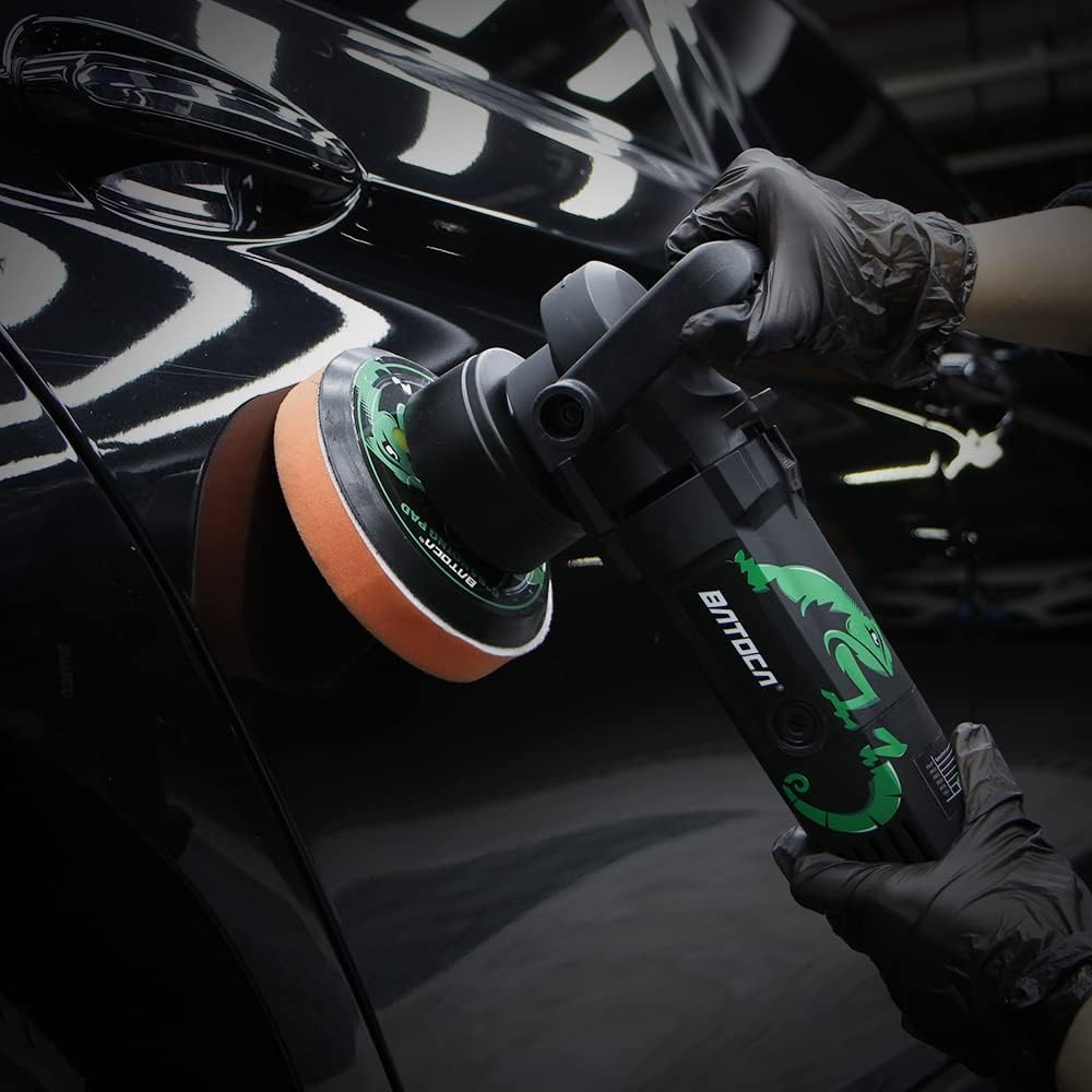 BATOCA Dual Action Polisher, 6 inch 8 mm Random Orbit Car Buffer Polisher, 6 Variable Speed 6800 RPM Car Buffer Waxer