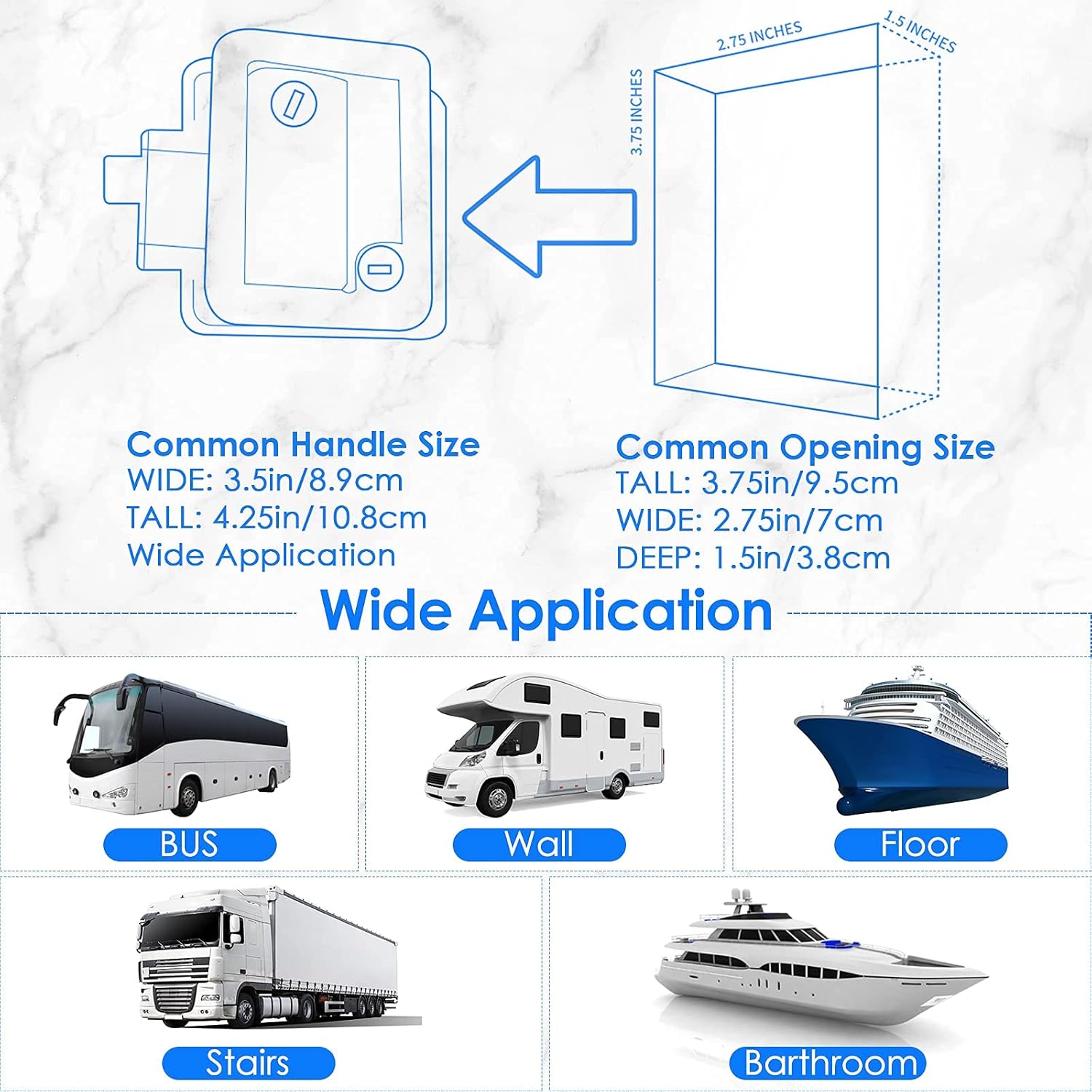 RV Keyless Entry Door Lock with Deadbolt, Zinc Alloy RV Lock Latch Handle with 2 Wireless Remote Key