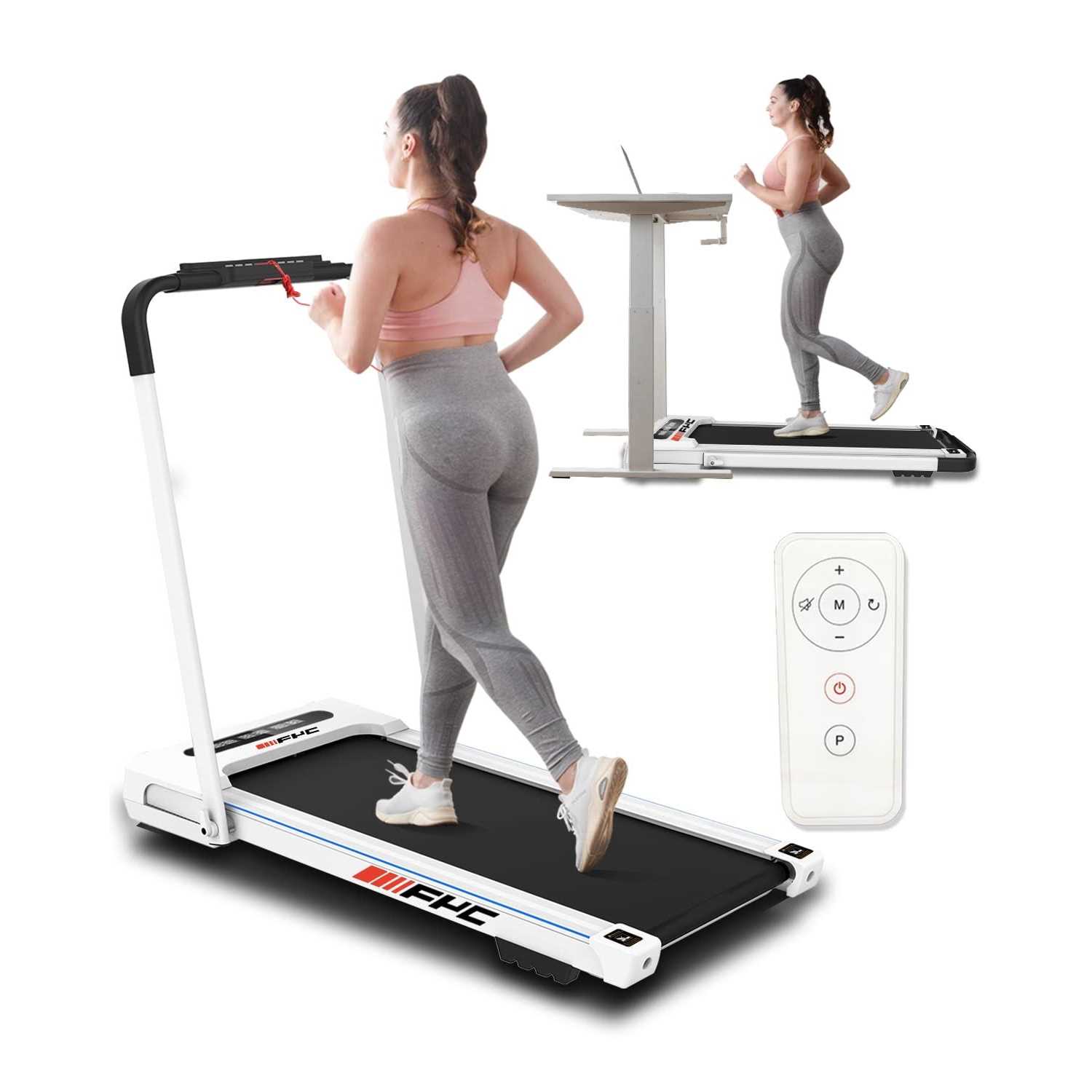 FYC 3.5HP Under Desk Treadmill 300LBS Weight Capacity, 2-in-1 Foldable Design, Remote Control &amp; LED Display - Sports Supplies Online Store