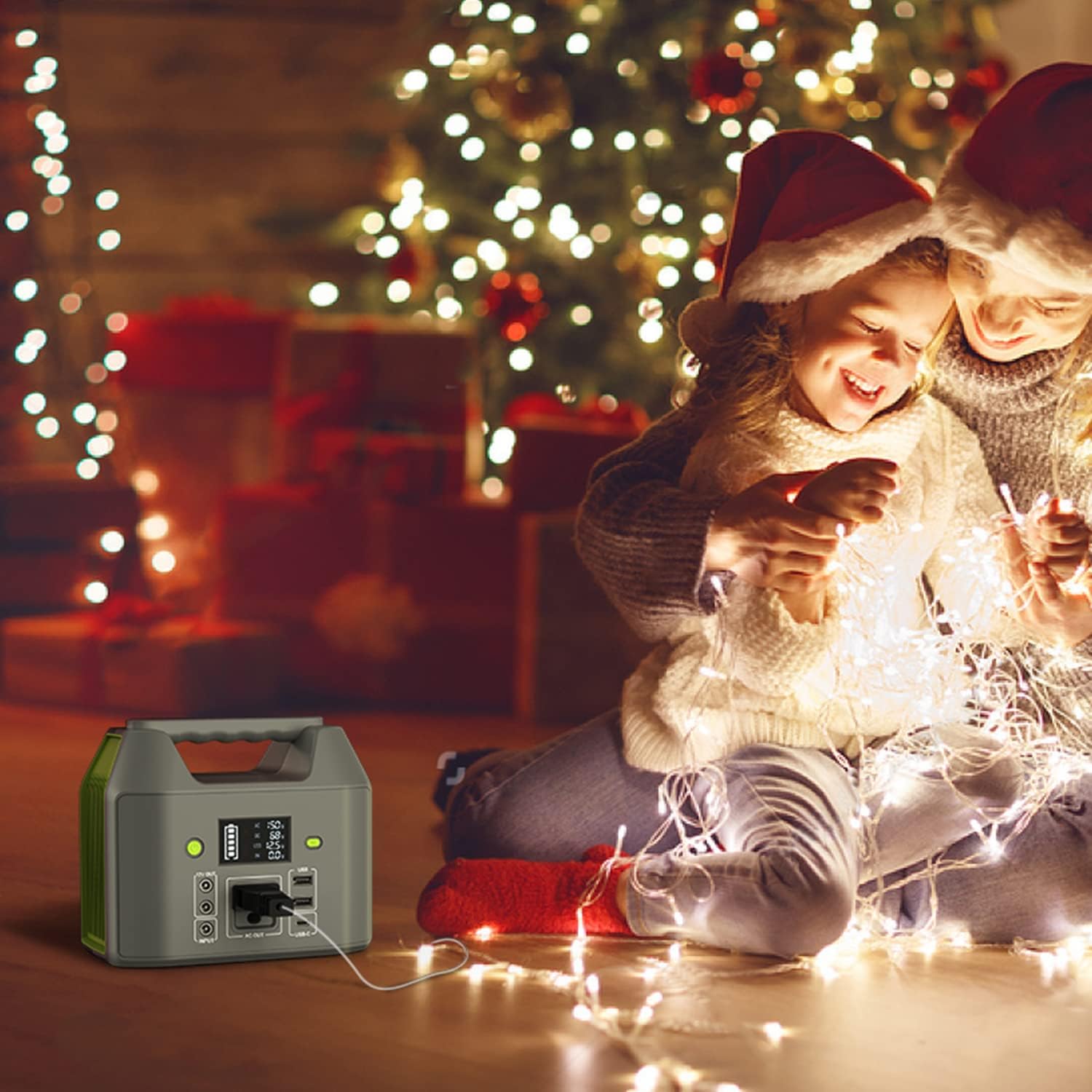 Portable Power Station 155Wh/42000mAh, EnginStar Power Bank with AC Outlet 110V/150W, 6 Outputs External Battery Pack