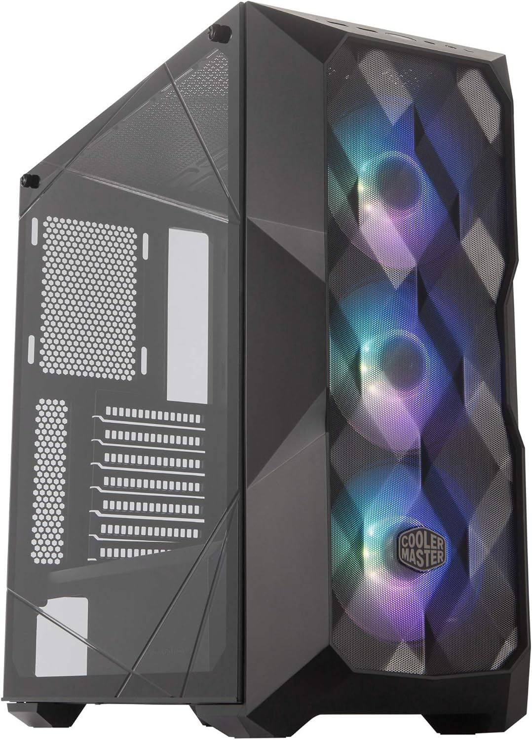Cooler Master MasterBox TD500 Mesh White Airflow ATX Mid-Tower with Polygonal Mesh Front Panel, Crystalline Tempered Glass, E-ATX up to 10.5"