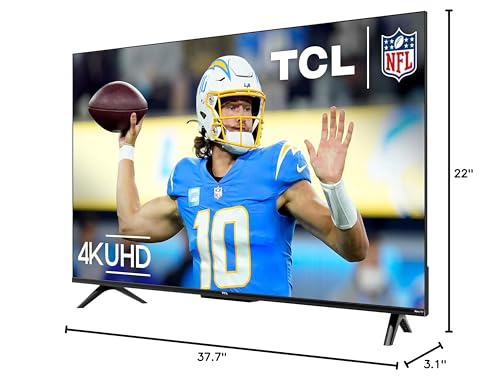 TCL 43-Inch Class S4 4K LED Smart TV with Roku TV (43S450R, 2023 Model), Dolby Vision, HDR, Dolby Atmos, Works with Alexa
