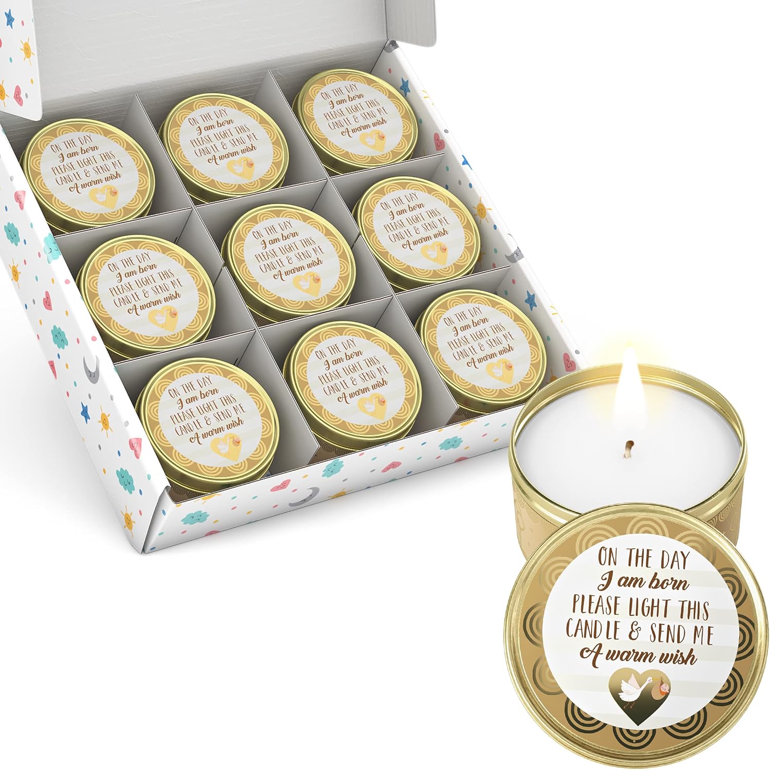 Totally Unique Baby Shower Party Favors Candles for Boys (9 Pack) | Baby Shower Favors for Guests Boy | Baby Shower Favors for Boys | Blue Baby