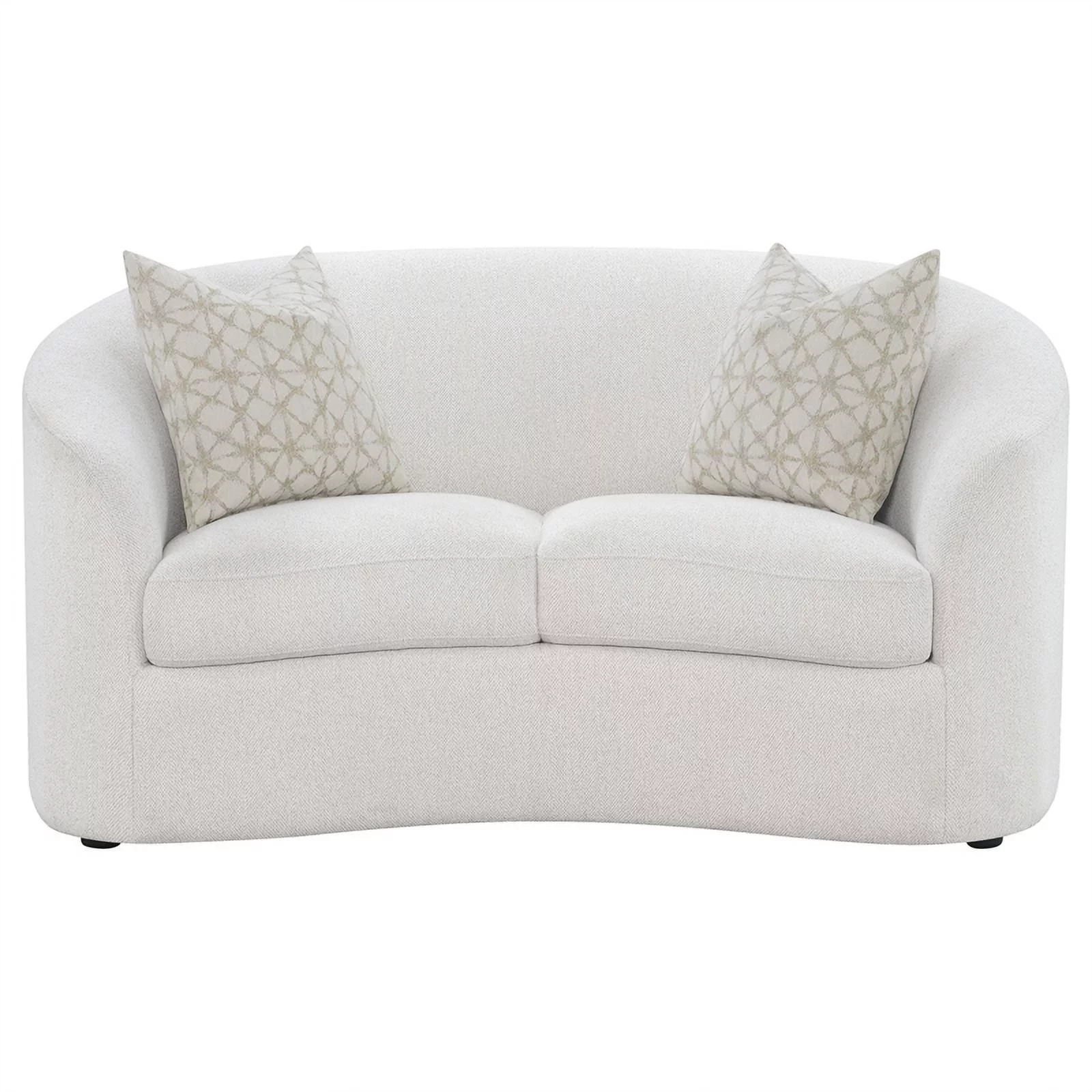 Coaster Rainn 2-piece Modern Fabric Upholstered Tight Back Living Room Set Latte