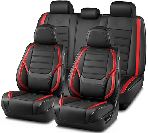 Skechers MAX Cushioning Seat Covers,Memory Foam Leather Car Seat Covers,Waterproof Car Seat Protector Front Seats