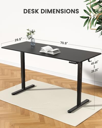 ErGear Height Adjustable Electric Standing Desk, 48 x 24 Inches Sit Stand up Desk, Memory Computer Home Office Desk with Two-Piece Desktop (Walnut)