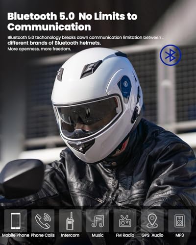 ILM Bluetooth Integrated Modular Flip up Full Face Motorcycle Helmet Sun Shield Mp3 Intercom Model 953/953 PRO