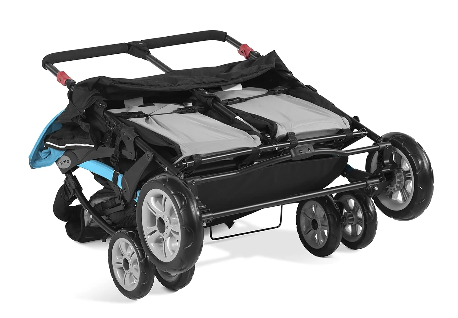 Gaggle by Foundations Compass 4 Seat Quad Stroller with UV Protecting Stroller Canopy, 5 Point Harness for Added Safety, Foot Brake