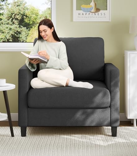 Sofa Accent Chair, 33" Reading Chair for Bedroom, Tool-Free Setup Living Room Accent Chairs, Comfy Arm Chairs Living Room, All-Wood Reading Nook