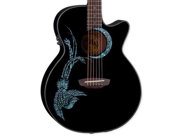 Luna Fauna Phoenix Acoustic Electric Guitar Black
