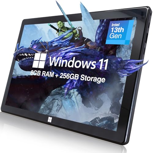 Fusion5 10.1" Windows 11 Professional Tablet PC - Intel 13th Gen - Full HD Windows Tablet Computer - 8GB RAM, 256GB SSD Storage, Quad-Core CPU