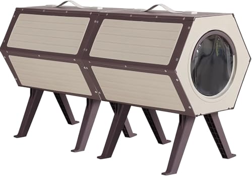 Outdoor Cat House, Weatherproof Kitten Shelter with Escape Door,Feral Cat Condos with Insulated Heated Pad for Winter,Easy Assembly (4 Sets)