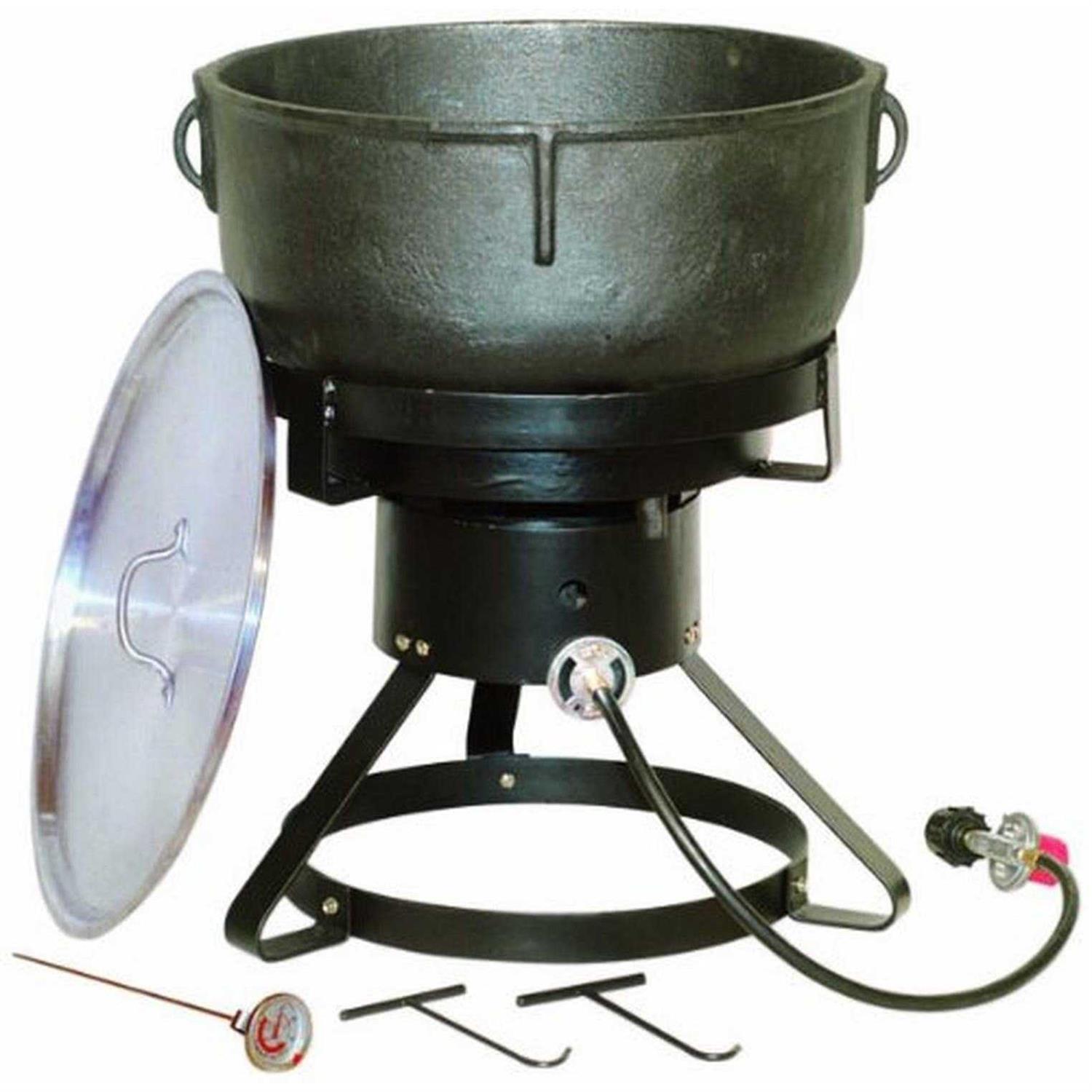 King Kooker 1740 17.5-Inch Outdoor Cooker with 10-Gallon Cast Iron Jambalaya Pot - Sports Supplies Online Store