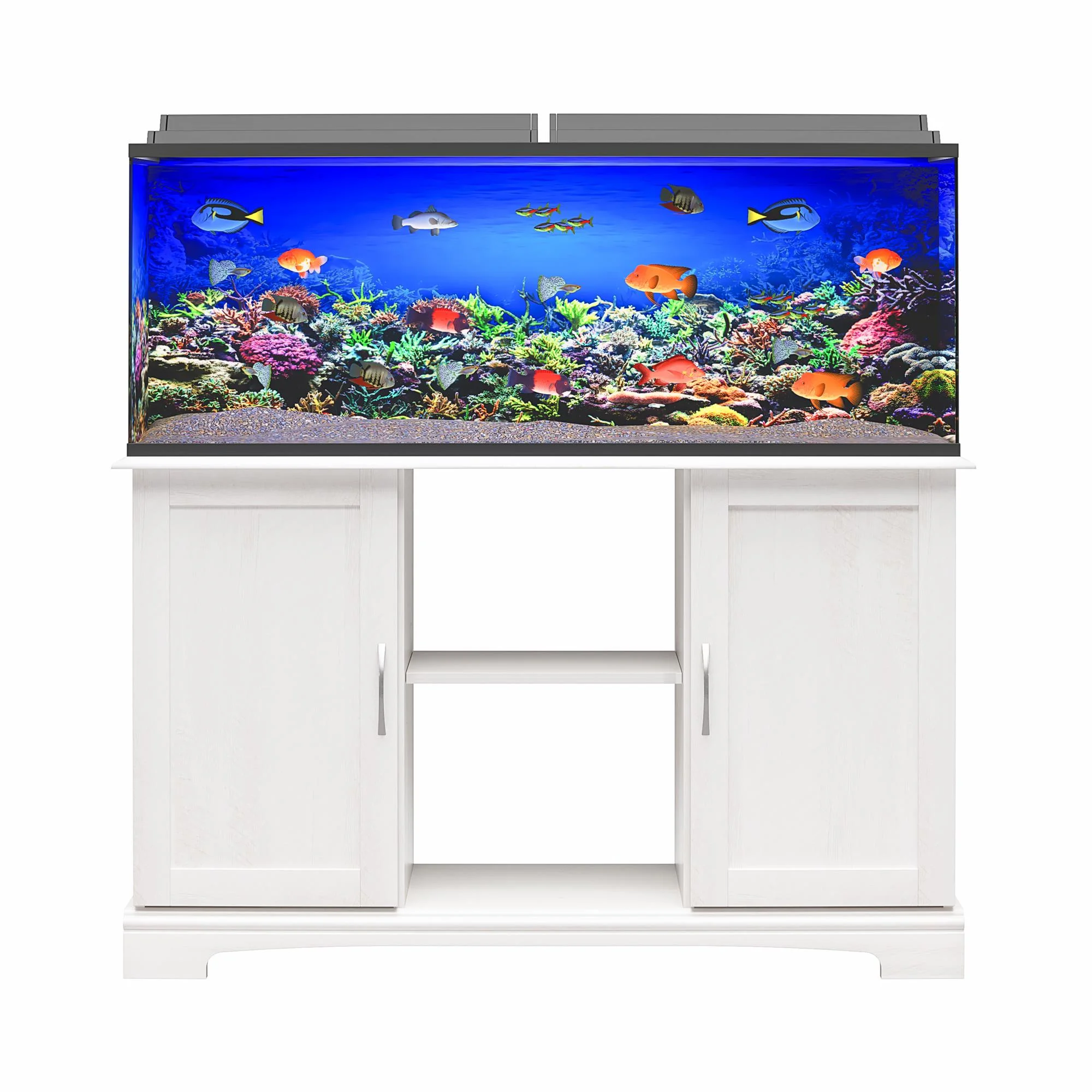 Ameriwood Home Alta Vista 50 - 75 Gallon Aquarium Stand, Ivory Oak