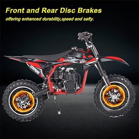 X-PRO Leopard 40 Mini Dirt Bike, Gas Power 4 Stroke Pit Bike! Easy Pull Start, 10" Wheels!