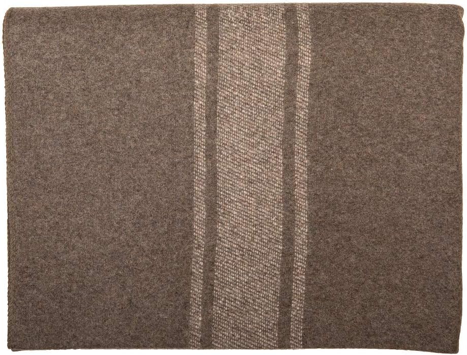 Farm Blue Wool Survival Emergency Blanket - Military Style 80” x 62” - Thick & Lightweight Army Camping - Large Camp Survival Blankets - Store in Car