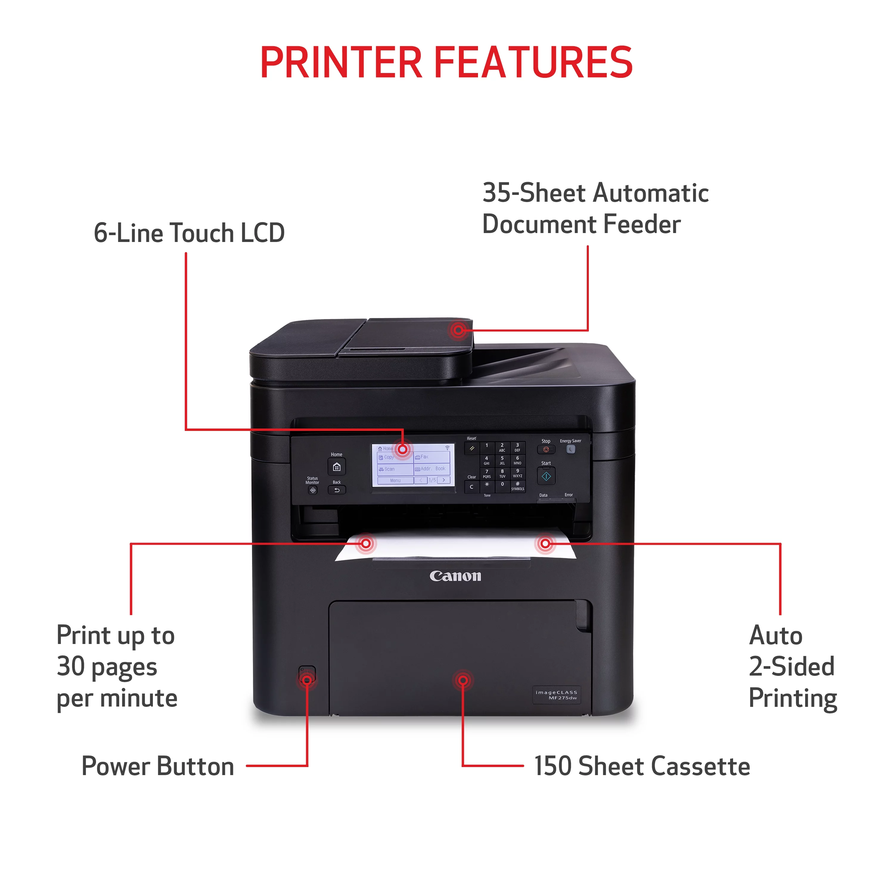 Canon imageCLASS MF275dw - Wireless, Duplex Laser Printer