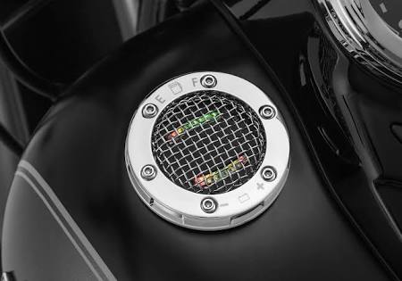 Kuryakyn LED Mesh Black Fuel and Battery Gauge Gas Cap 6551