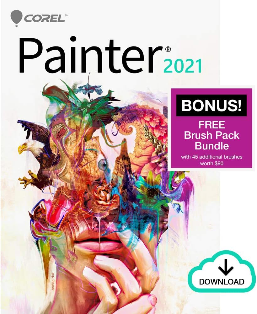 Corel Painter 2021 Upgrade | Digital Painting Software | Illustration, Concept, Photo, and Fine Art [PC/Mac Keycard] [Old Version]
