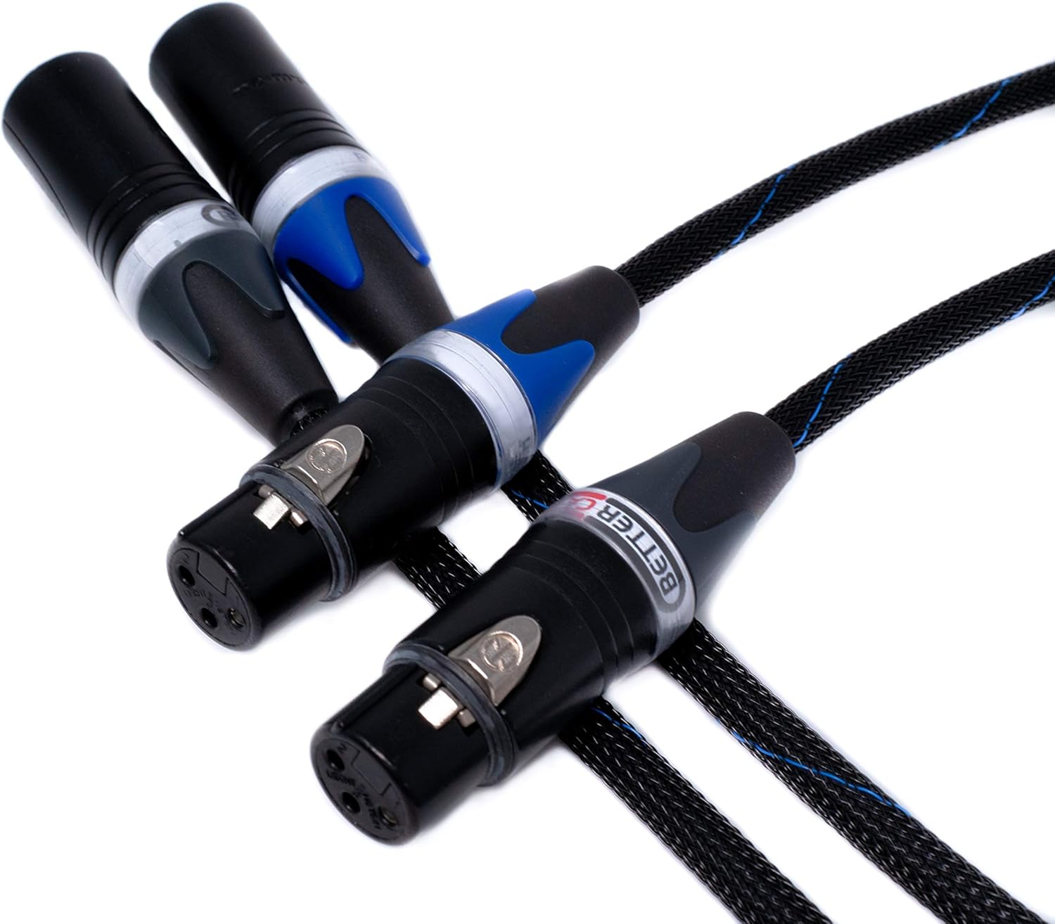 Better Cables Blue Truth Ultra Balanced XLR Cables - Stereo Pair (2 Cables) - High-End, High-Performance, Audiophile Premium Hi-Fi Audio