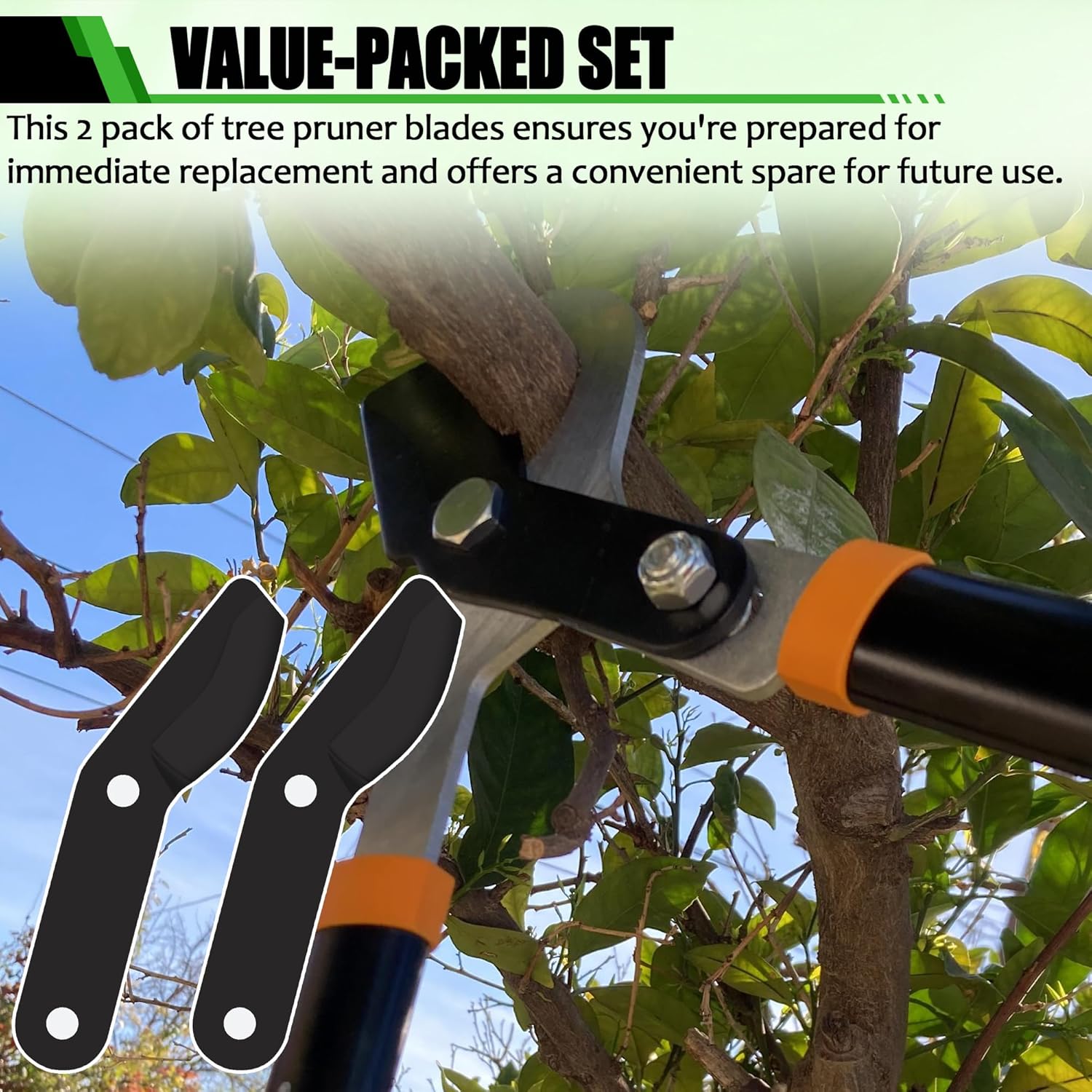 (2-Pack) Steel Replacement Blade for Fiskars Loppers - Compatible with PowerGear Bypass Lopper25" & 31" and 27" PowerGear 2 Bypass Loppers