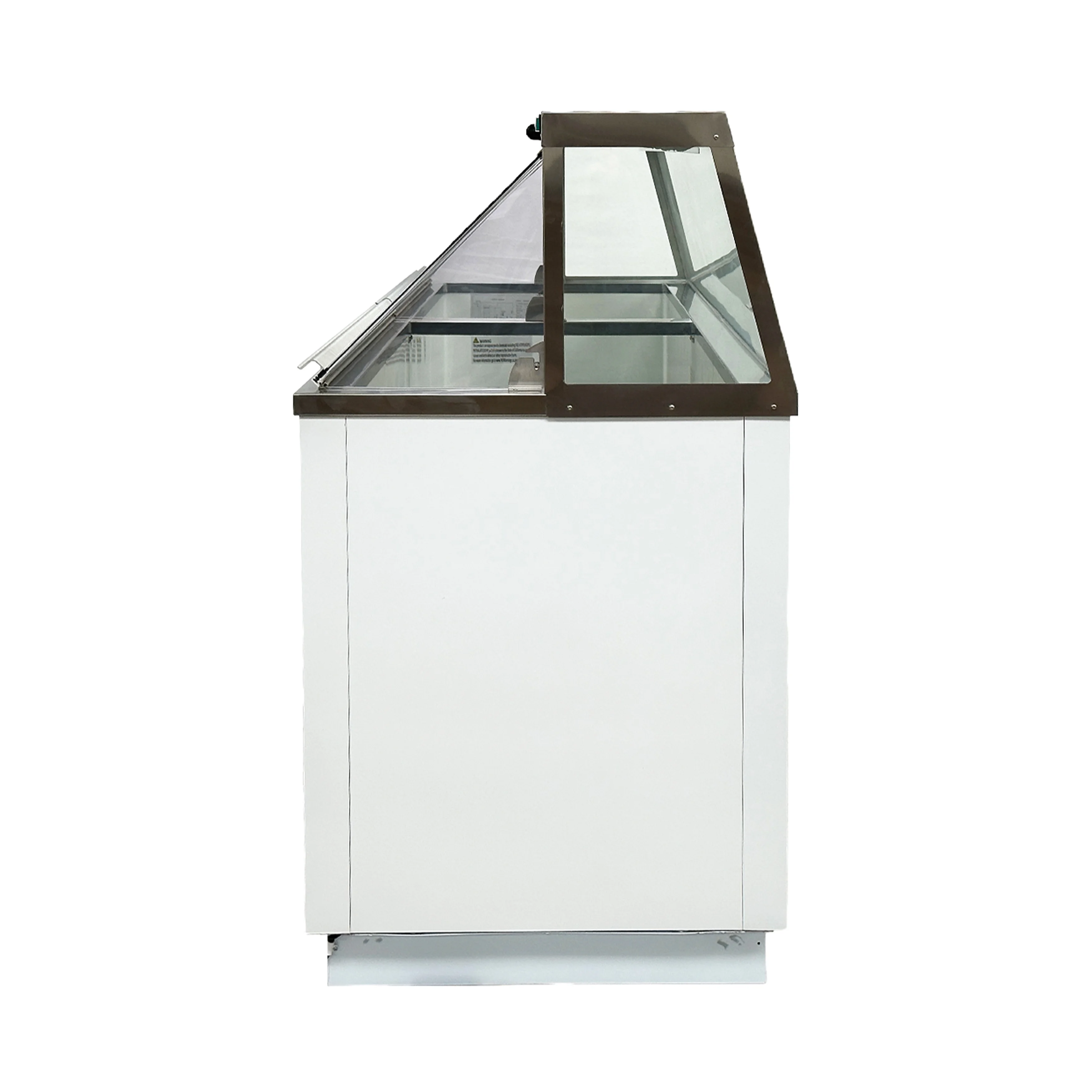 68 in. 12 Tub Ice Cream Gelato Dipping Cabinet Display Freezer, Understorage Big Capacity, Viewing Window, White