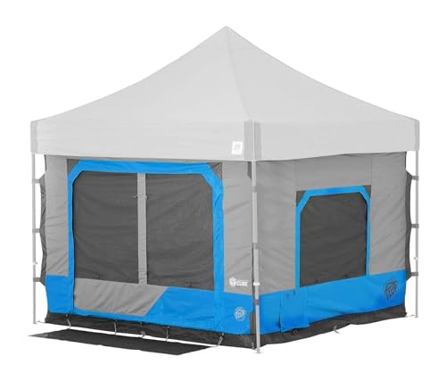 E-Z UP Camping Cube 6.4, Converts 10' Straight Leg Canopy into Camping Tent, Royal Blue (Canopy/Shelter NOT Included)