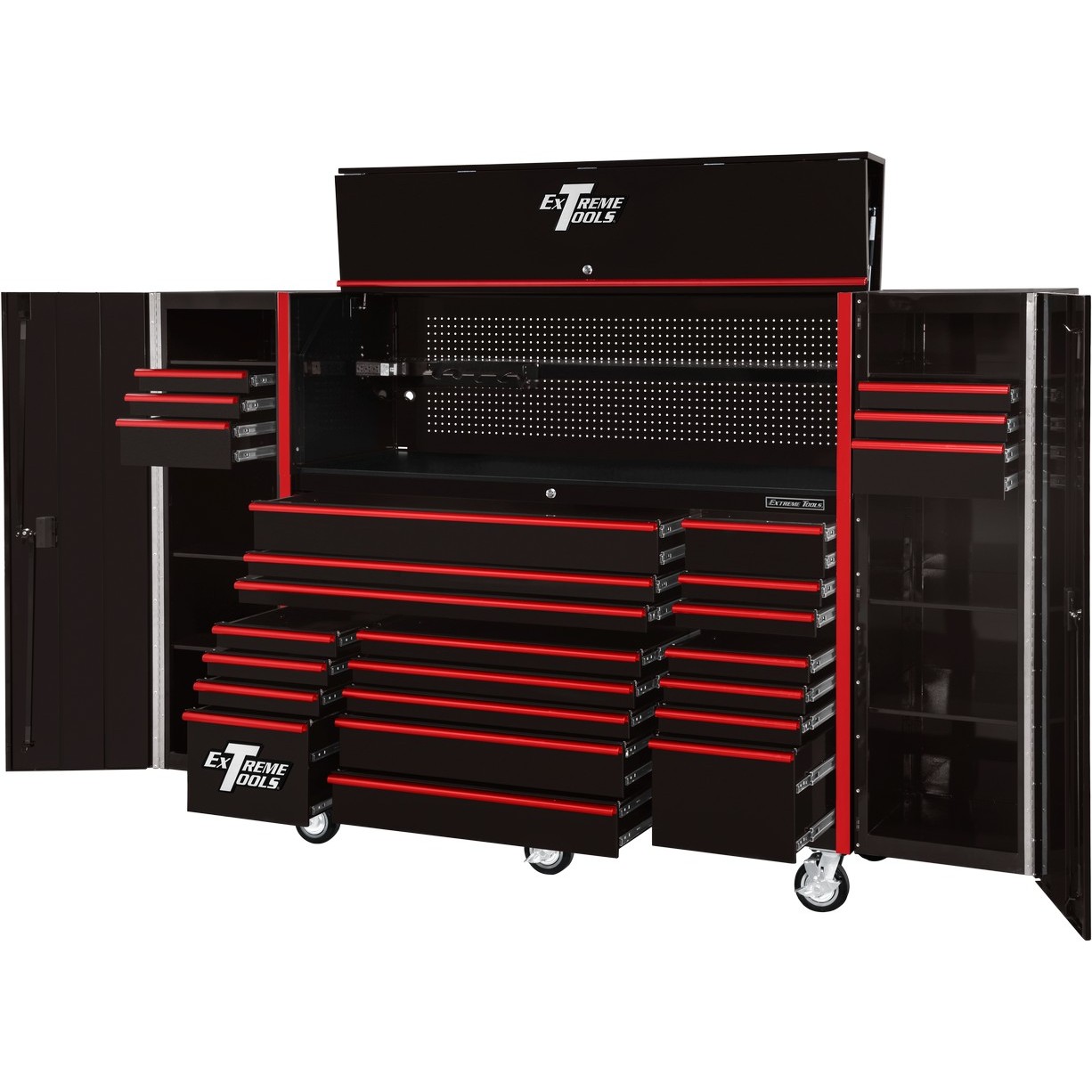 Extreme Tools 72 x 25 19 Drawers Roller, Hutch & 2 Side Lockers Combo